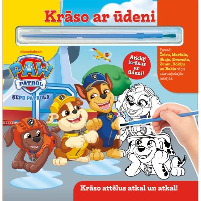Paw Patrol. Krāso ar ūdeni. Krāso attēlus atkal un atkal Paw Patrol. Krāso ar ūdeni. Krāso attēlus atkal un atkal