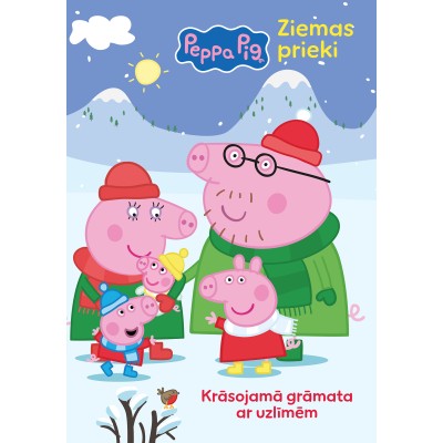 Peppa Pig. Ziemas prieki. Krāsojamā grāmata ar uzlīmēm